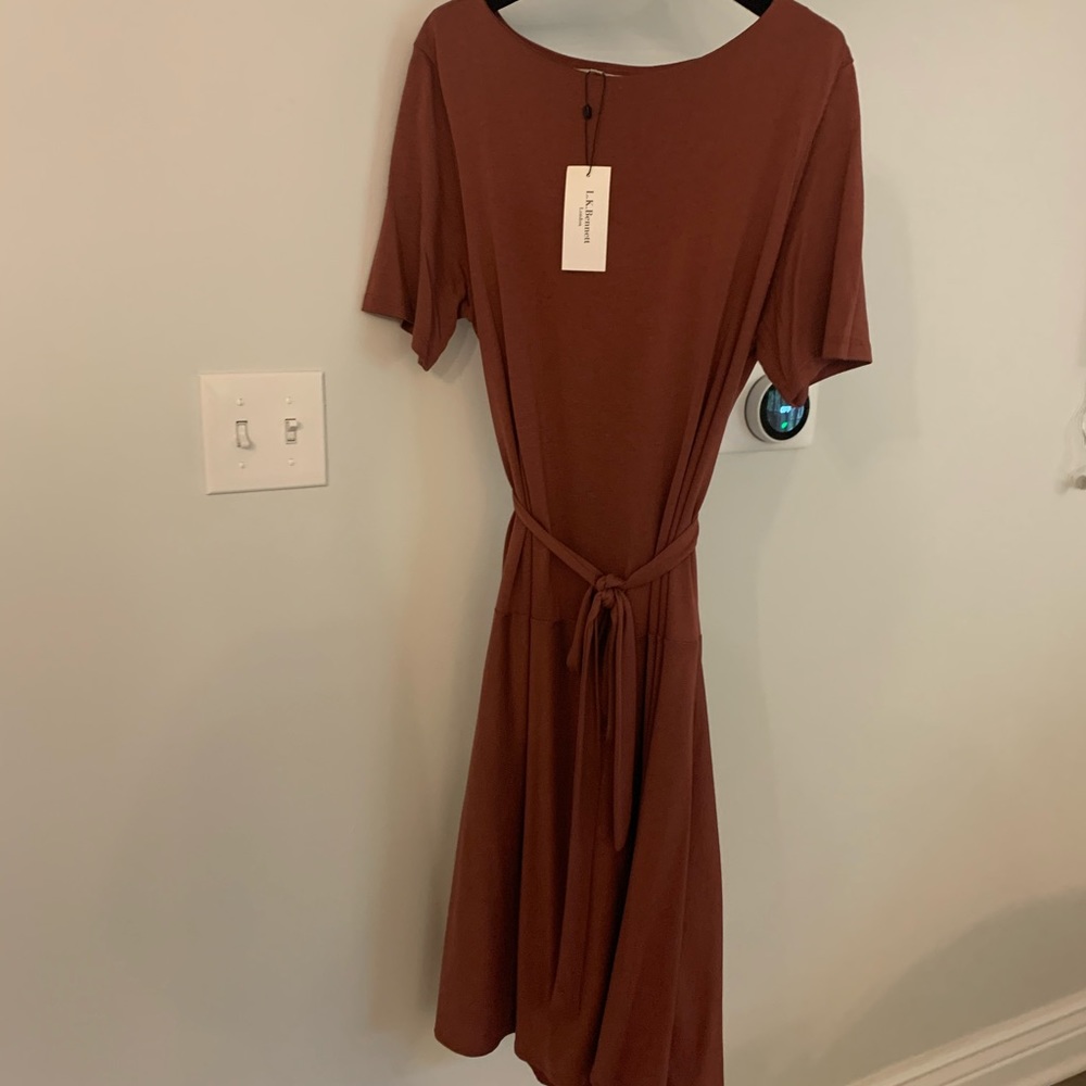 Brown/Rust LK Bennett Wrap Tie Dress Size 10 NWT